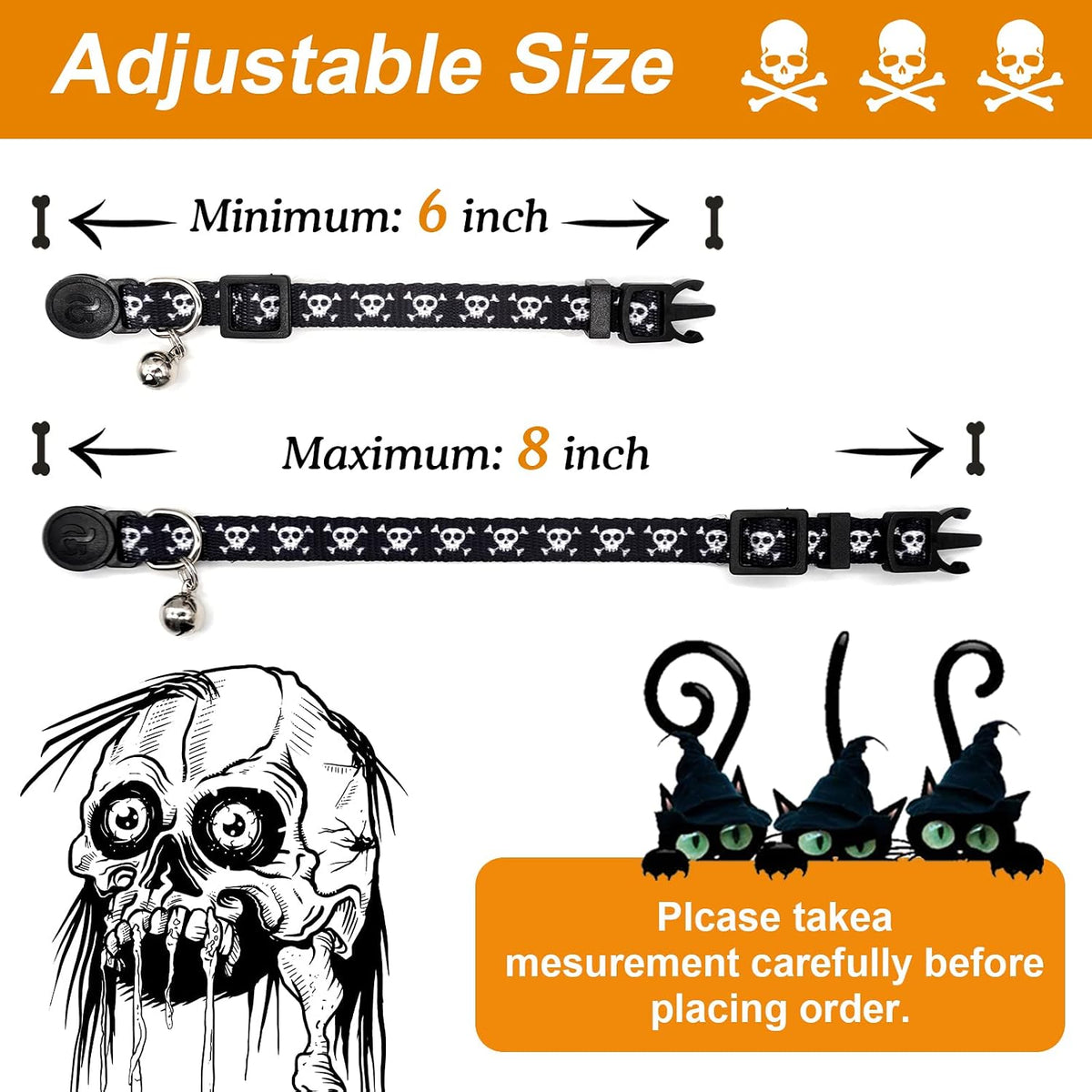 4 Pack Kitten Collars with Bells, Safety Breakaway Buckle, Leopard