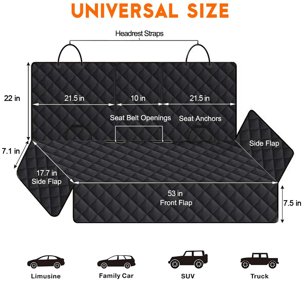 Warteproof Dog Car Seat Cover-Durable Back Seat Protector