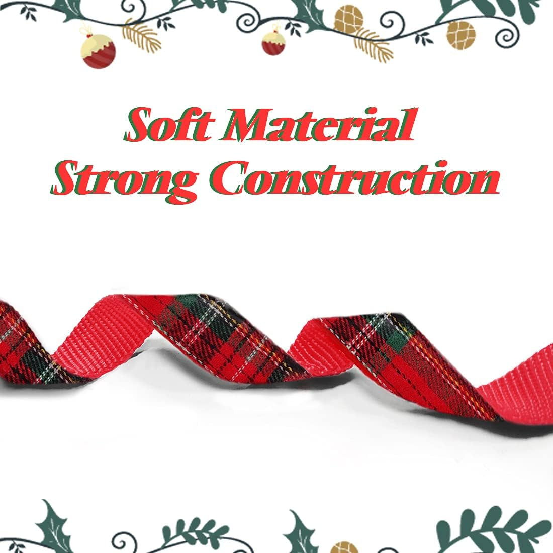 Christmas Buffalo Dog Collar and Leash Set, Classic Plaid Collar 