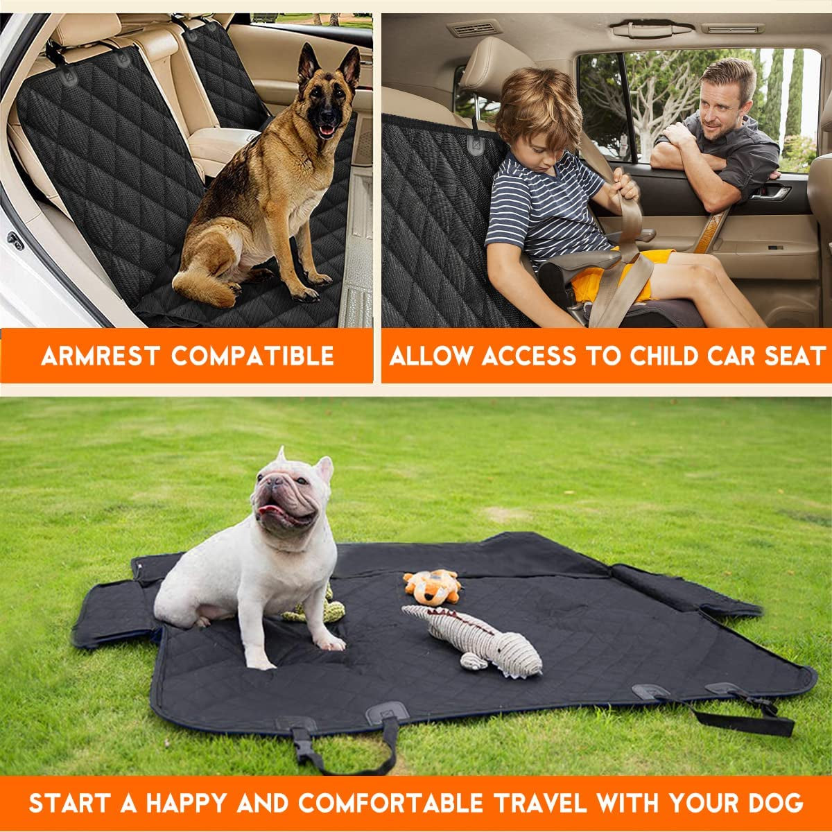 Warteproof Dog Car Seat Cover-Durable Back Seat Protector