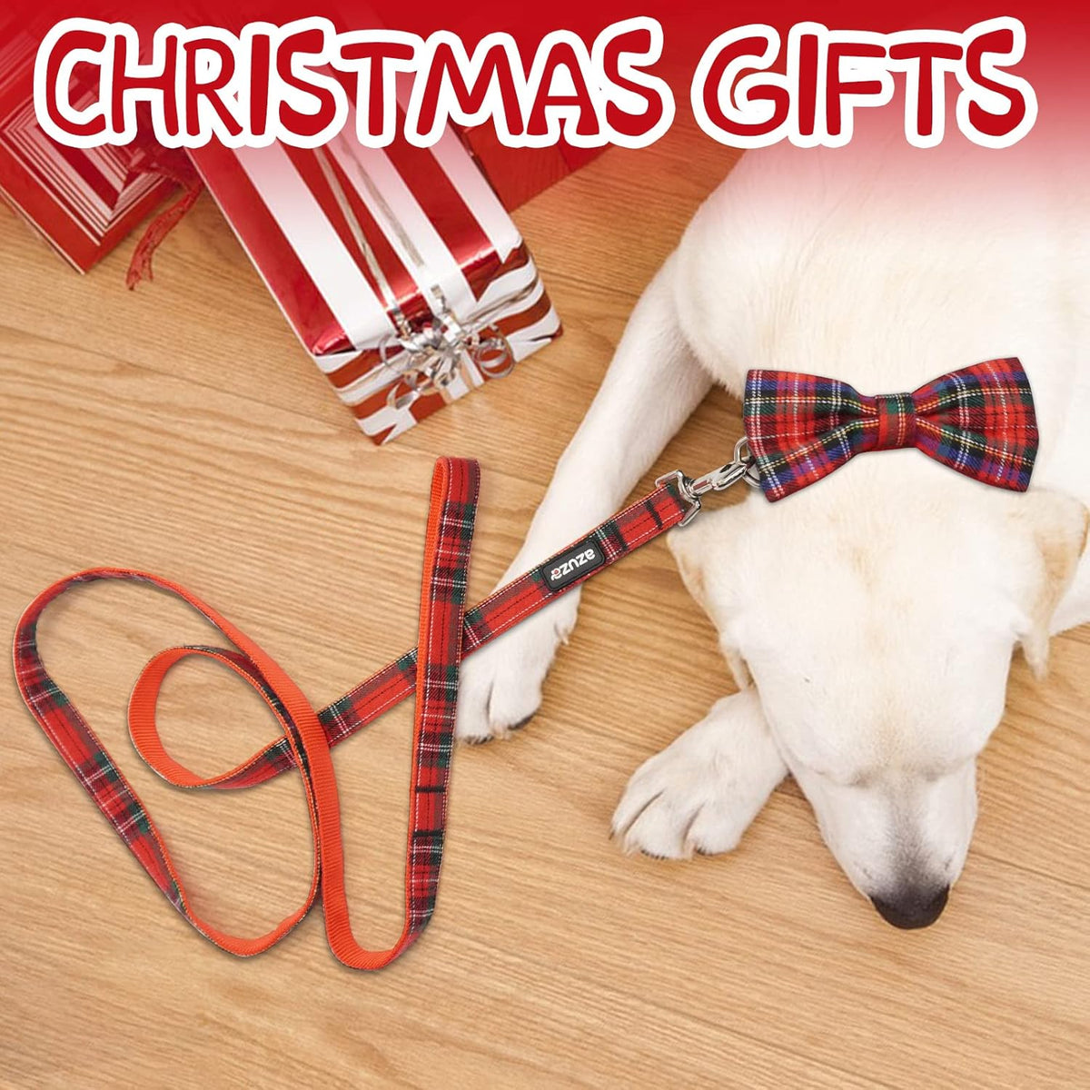 Christmas Buffalo Dog Collar and Leash Set, Classic Plaid Collar 