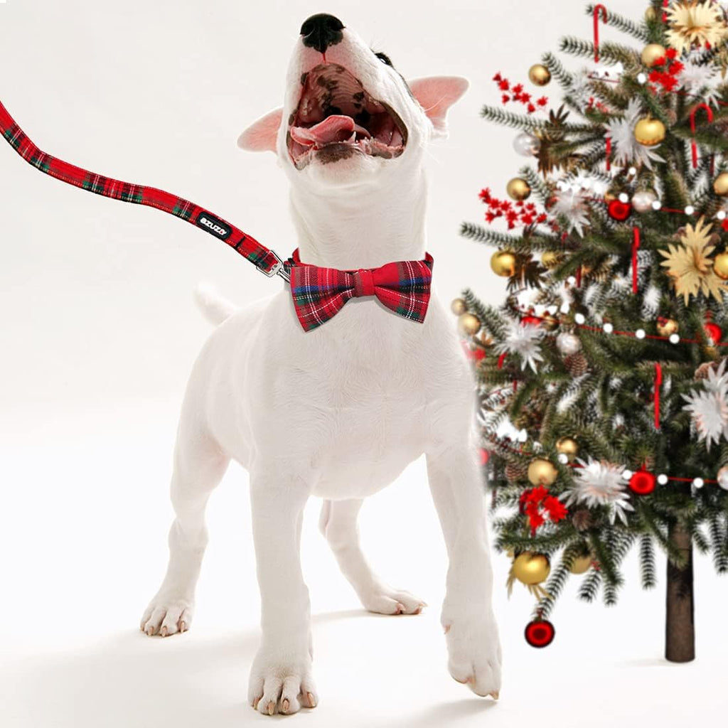 Christmas Buffalo Dog Collar and Leash Set, Classic Plaid Collar 