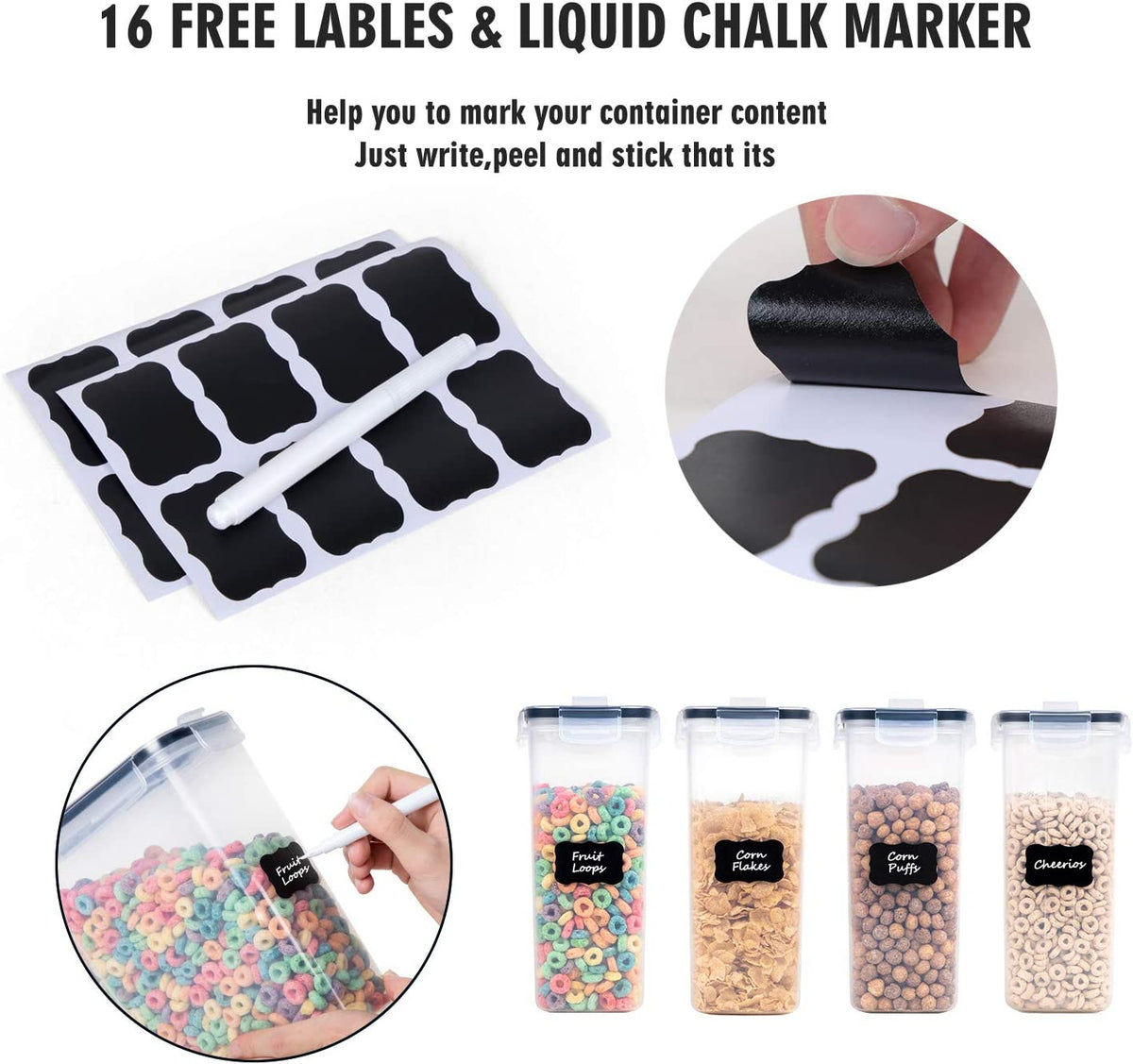 Set - 4 Piece Airtight Cereal Storage Containers(135.2Oz)